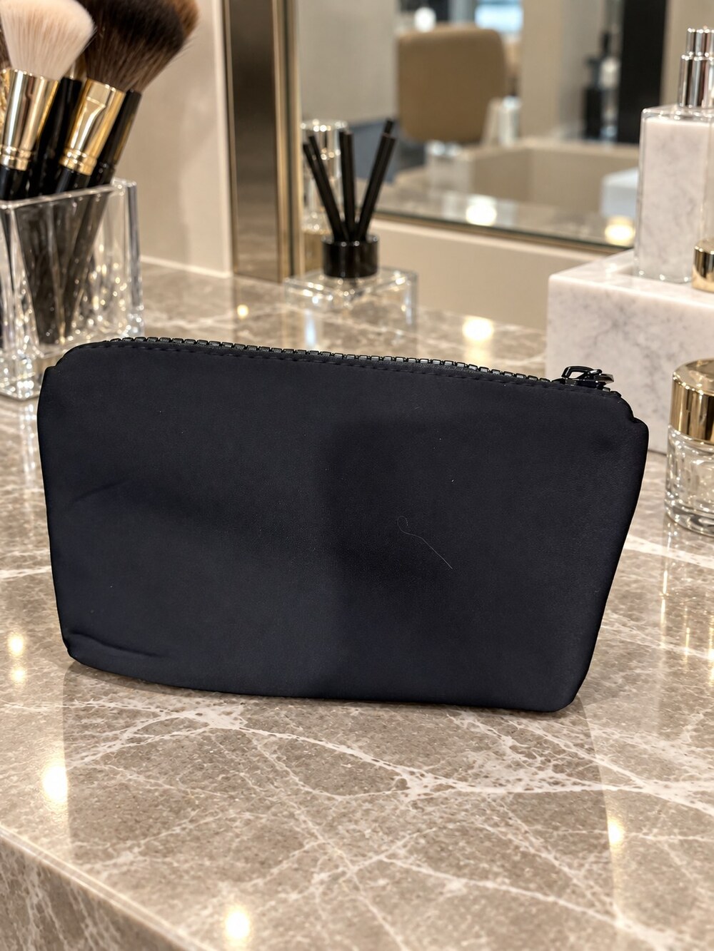 Chanel Black Zip Cosmetic Pouch | Compact Zippered Design - Picture 6 of 6